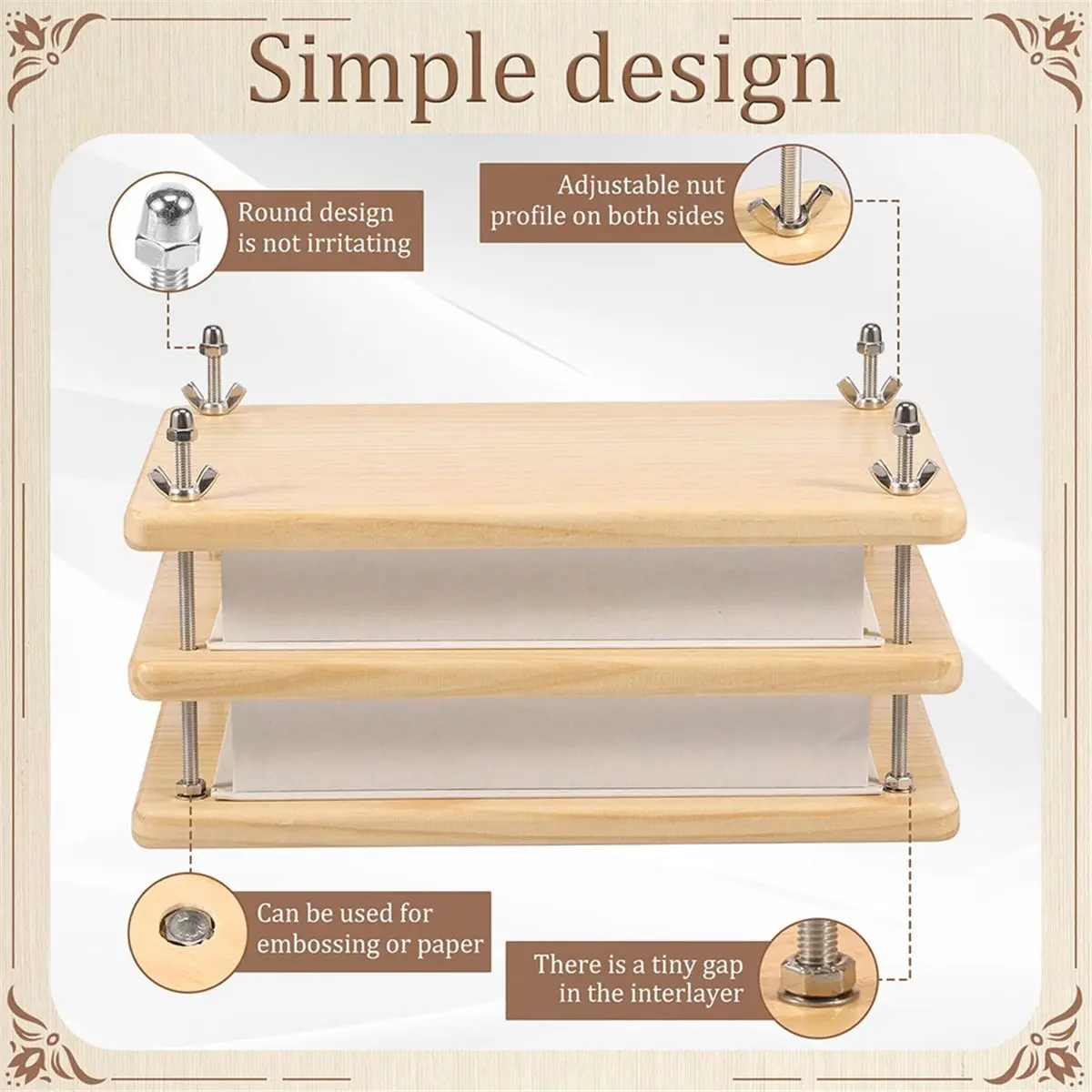High Quality Binding Wooden Book Flat Paper Machine Book Binding Tool for Office Desktop DIY Book Binding