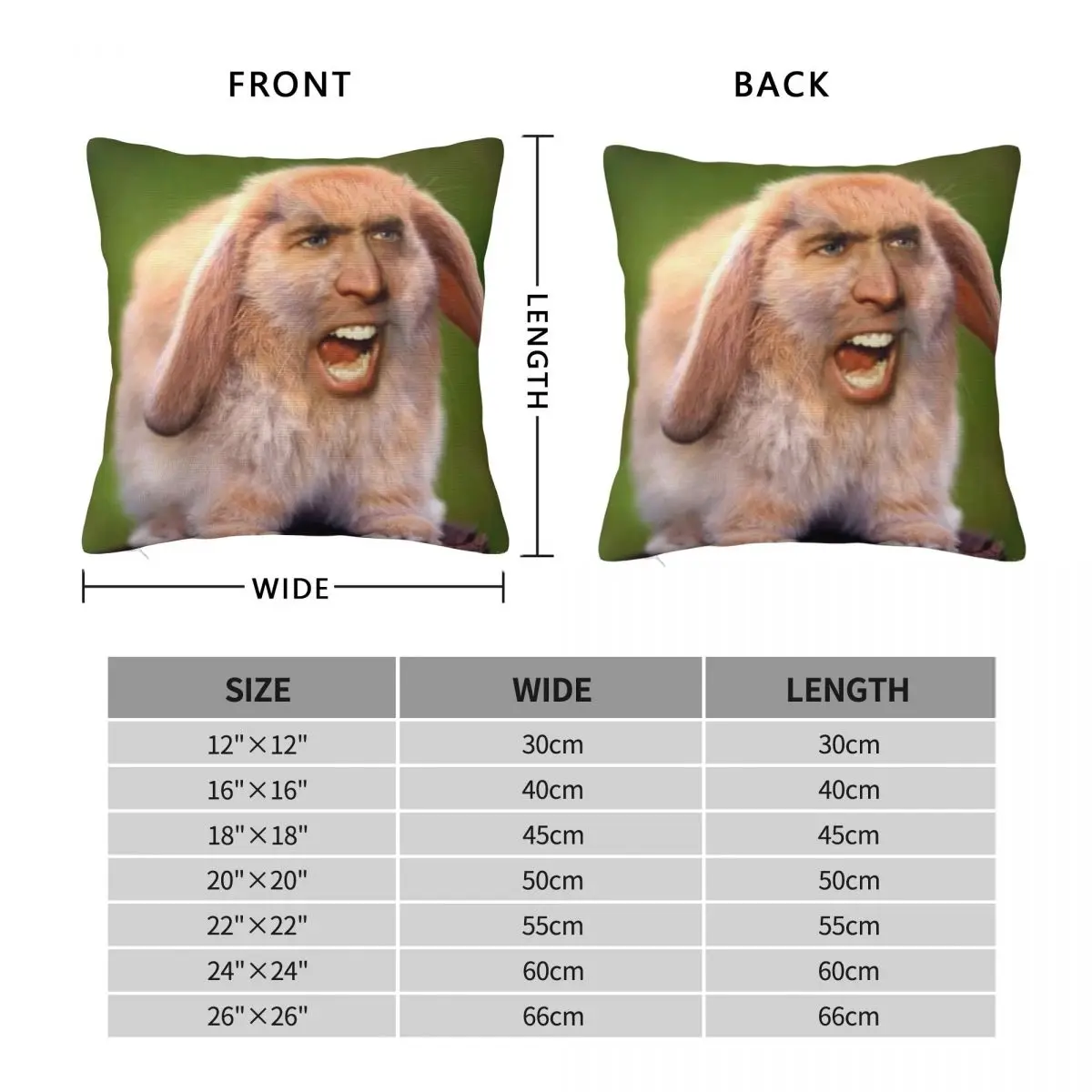 Nicholas Cage(d Rabbit) A Pillow Case