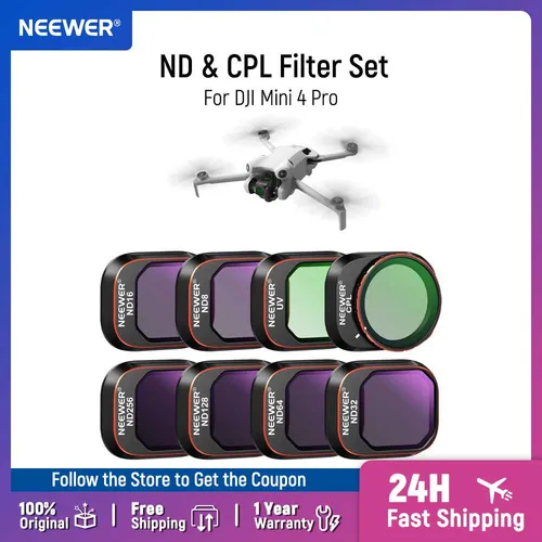 Nuevo juego de filtros NEEWER ND y CPL para DJI Mini 4 Pro, 4 paquetes/6 paquetes/8 filtros polarizadores filtros de lente de Dron de densidad neutra
