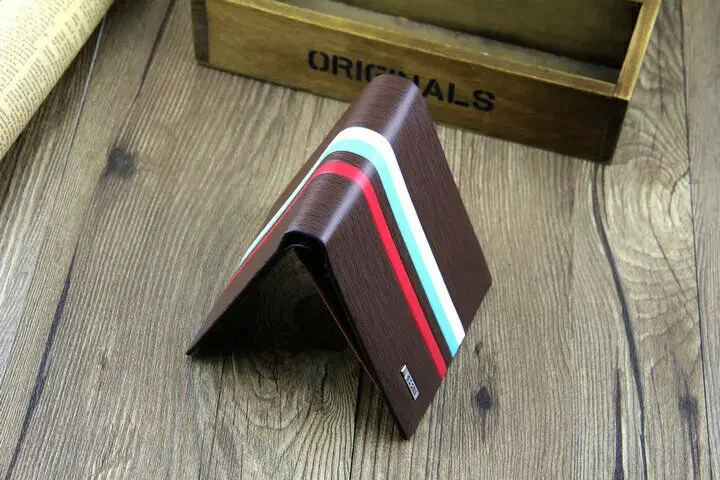 محفظة رجالية ثنائية الطي مع نافذة الهوية وجيب أمامي وفتحات بطاقات متعددة وحقيبة كلاتش من جلد البولي يوريثان #4