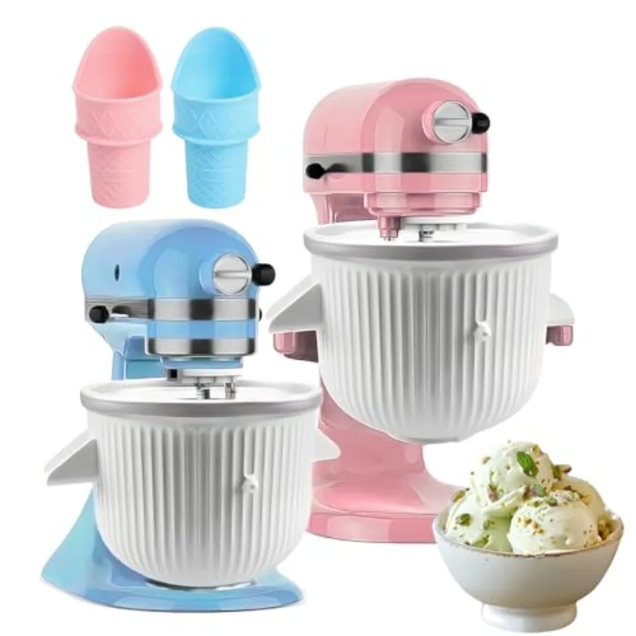 

Насадка для приготовления мороженого для миксеров KitchenAid, 2-литровая машина для мороженого, сорбета и джелато, подходит для миксеров объемом 4,5 л и более.