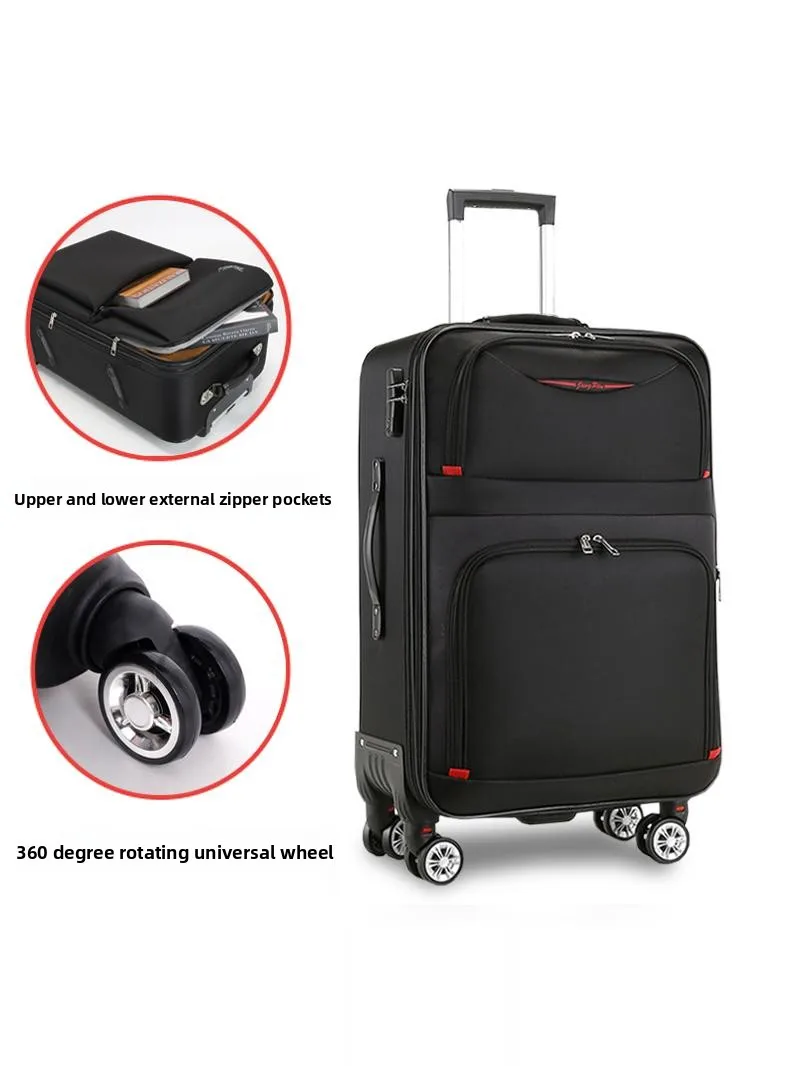 

Durable Lage Suitcase Waterproof Ox Fabric Wheel Universal M Fem Travel Bag Che-In Baggage with Lo Zipper