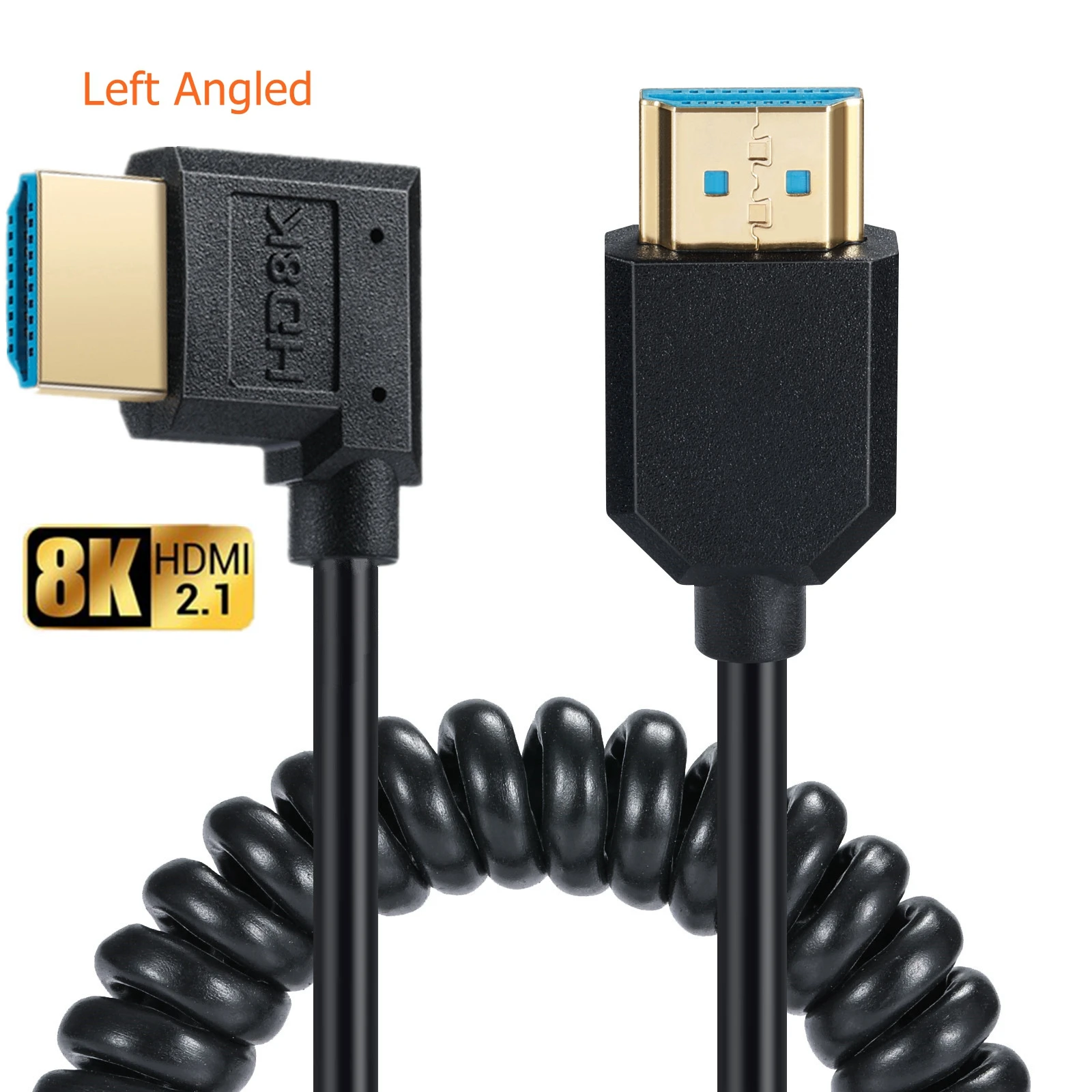 90度の角度4.0mm HDMIケーブル,オス-オスhd互換,8k @ 60hz HDMI-2.1,TV,コンピューターカメラ用