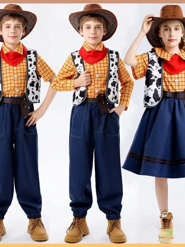 

Хэллоуин Детская игрушка S Hattie Long Sve ort Sve КОСПЛЕЙ Ковбойский костюм Мужской костюм из полиэфирного волокна