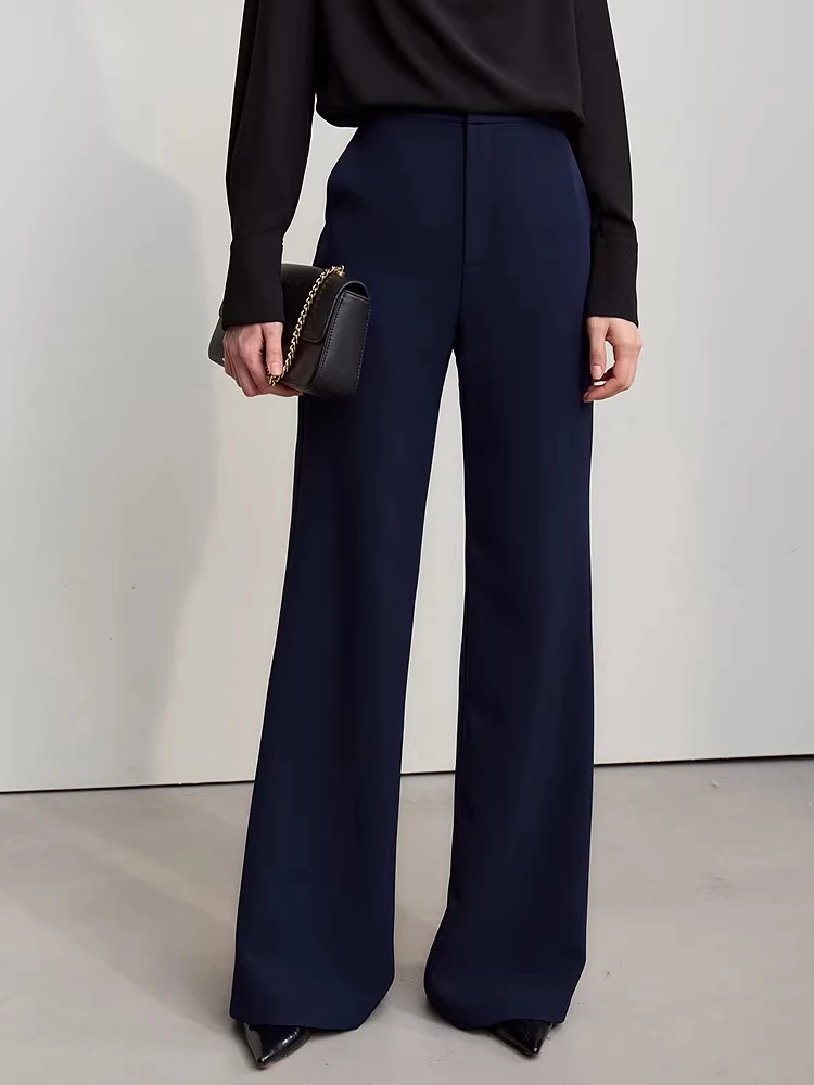 

Женские расклешенные брюки Amii 2026: Новинка лета, однотонные, с высокой талией, простые, элегантные, повседневные, широкие, длинные брюки для женщин 12622004