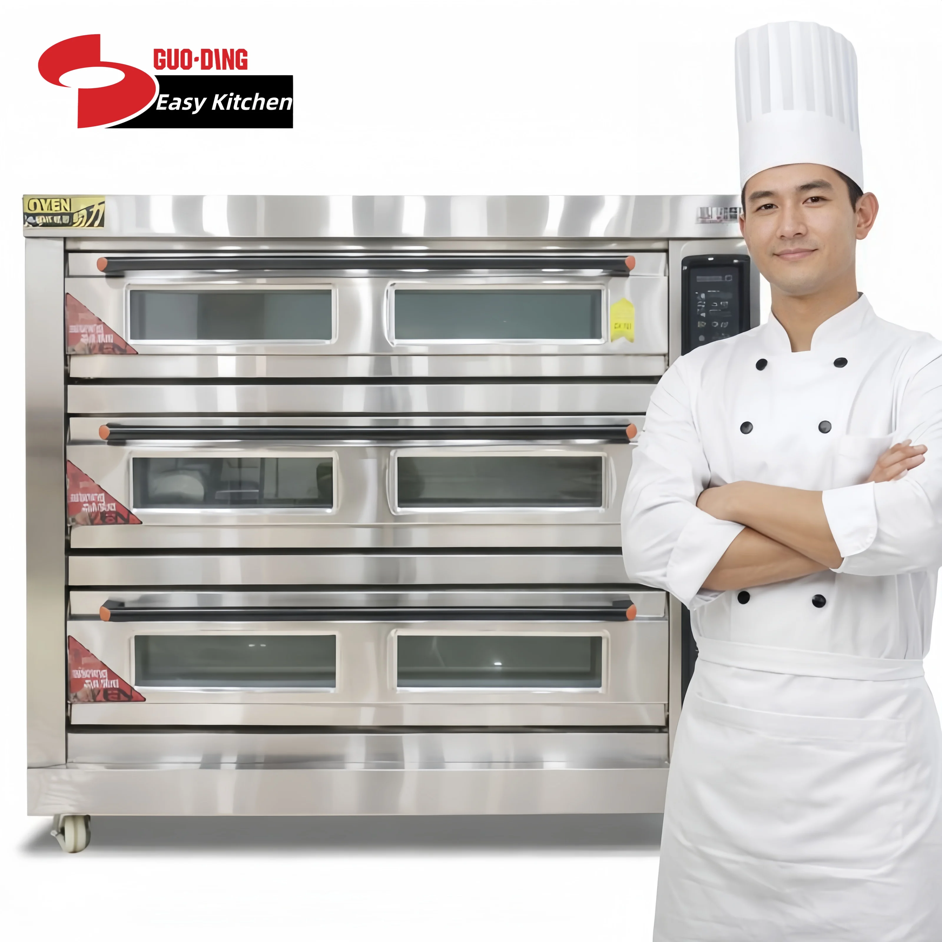 CE ETL Certified Electric/Gas 3 Deck Commercial Pizza & Baking Oven with Steam and Overheat Protection Baking Oven