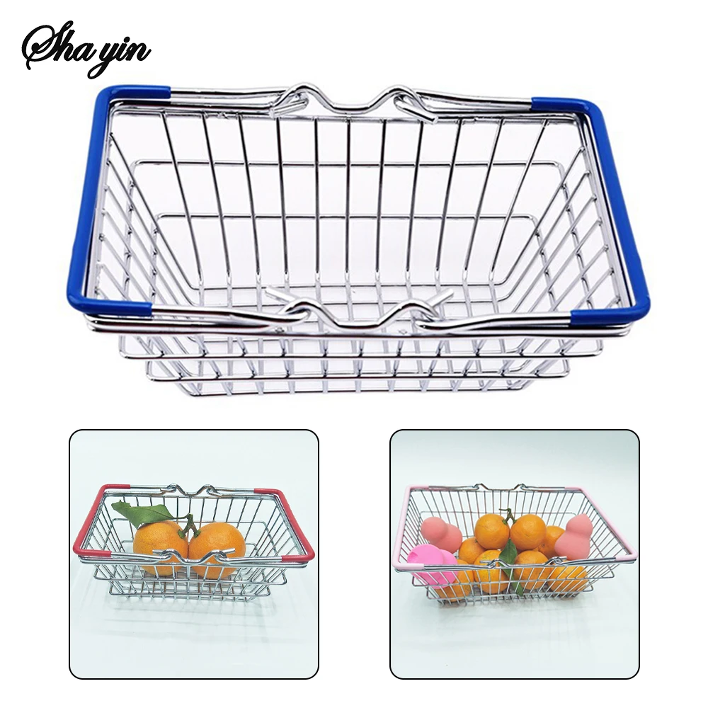 1 x Desktop-Ornamente, Einkaufskörbe zur Simulation von Supermarkten, handgehaltene Schminktische, kosmetische Aufbewahrungskörbe