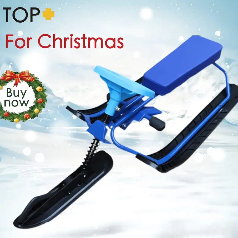تزلج سميك مقاوم للاهتراء للأطفال، على الجليد، عربة ثلج غير مدعومة، محراث تسلق الثلج، قطعة أثرية للتزلج