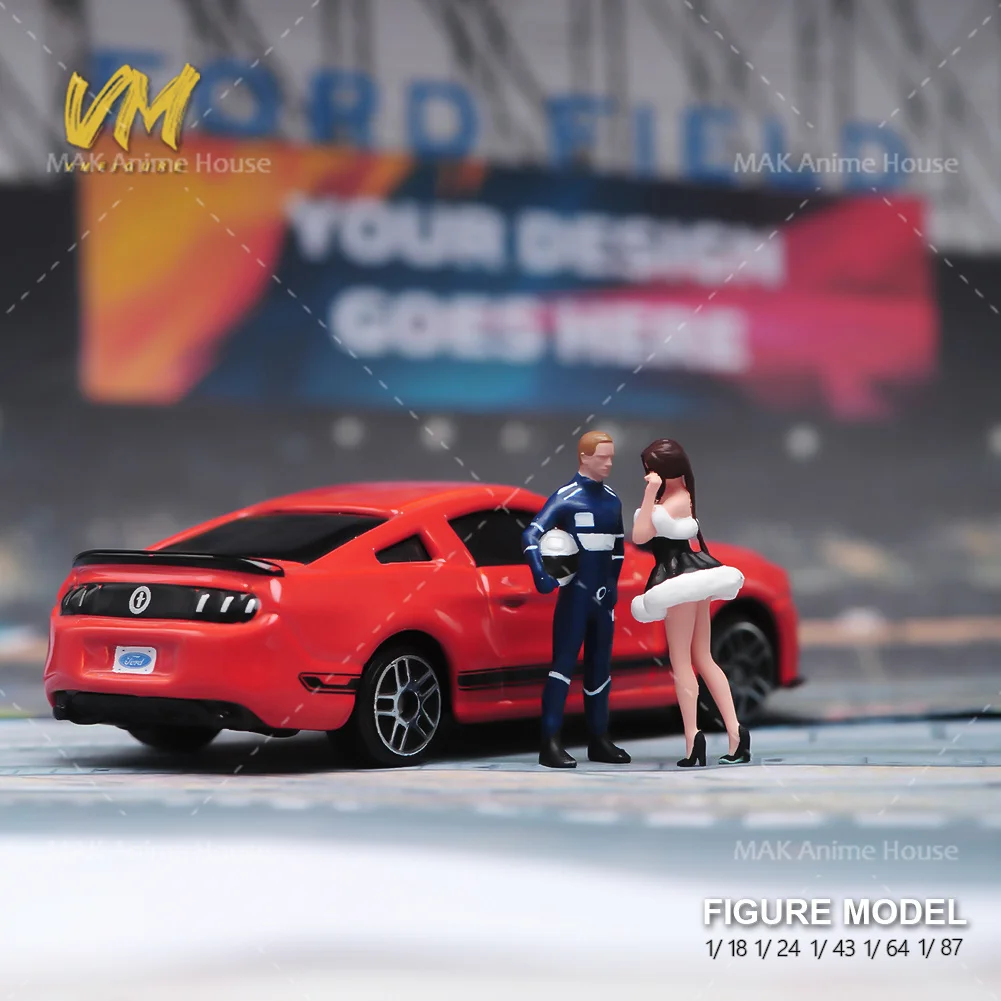 ミニチュアフィギュア 1/87 1/64 1/43 1/24 1/18 レーシングドライバーシャイビューティーカップル塗装モデルクリエイティブ写真シーン人形おもちゃ