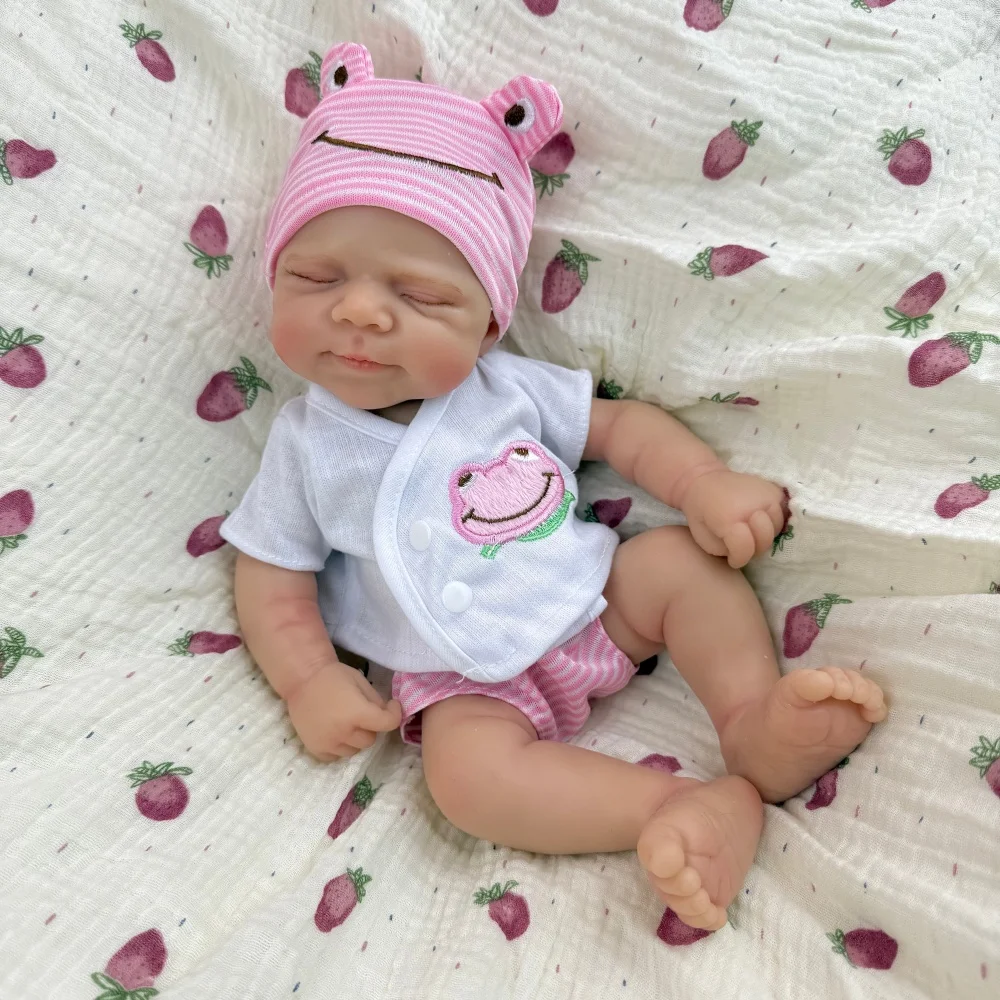 BZDOLL Lifelike Real 31.2CM Silicone Doll, Full Body Solid Reborn Baby Realistic Toy, Perfect Gift for Birthday and Collection
