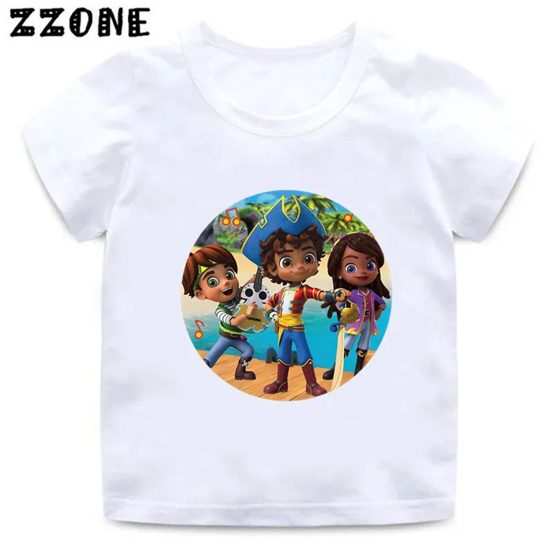 Vendita calda Santiago dei mari stampa Cartoon Kids T-shirt Funny Girls Clothes Baby Boys T shirt Summer Children Tops, oo5877