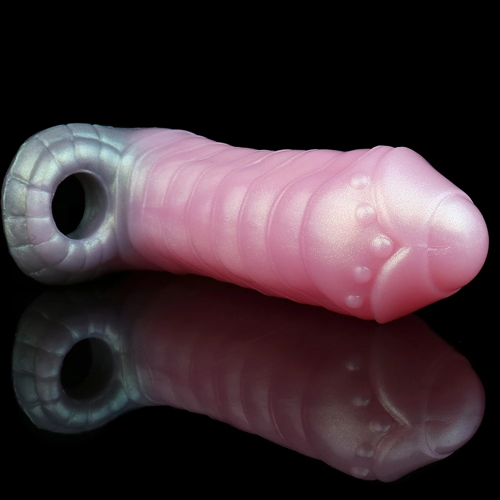 SMMQ Realistische Penis Holster Siliconen Wearable Dildo Schede Vertraging Ejaculatie Holle Pik Uitbreiding Extender Mannelijke Masturbator