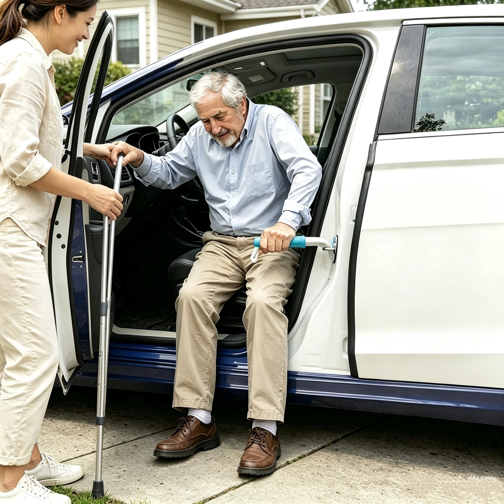 3 in 1 Car Door Assist Handle For Elderly Seniors Non-Slip Vehicle Support Grab Bar Multifunctional Safety Mobility Aid Car Door