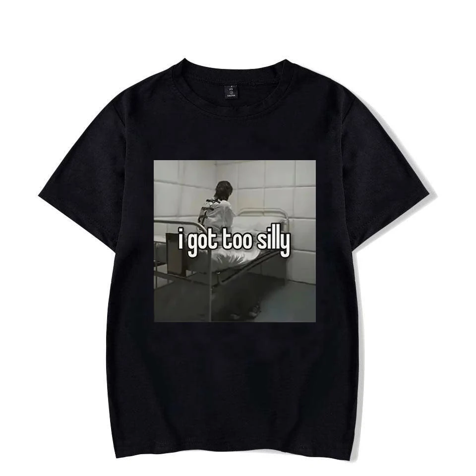 

I'm Too Silly Interesting Meme Pattern Printed Men's and Women's Fashionable T-shirt Retro Casual Couple's Top Street Clothing