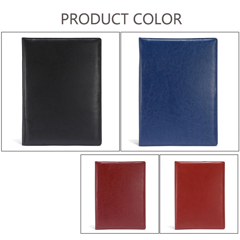 A4 PU Padfolio File Folder Portfolio Business Document Holder Metal Clipboard Pad Document Organizer Holder