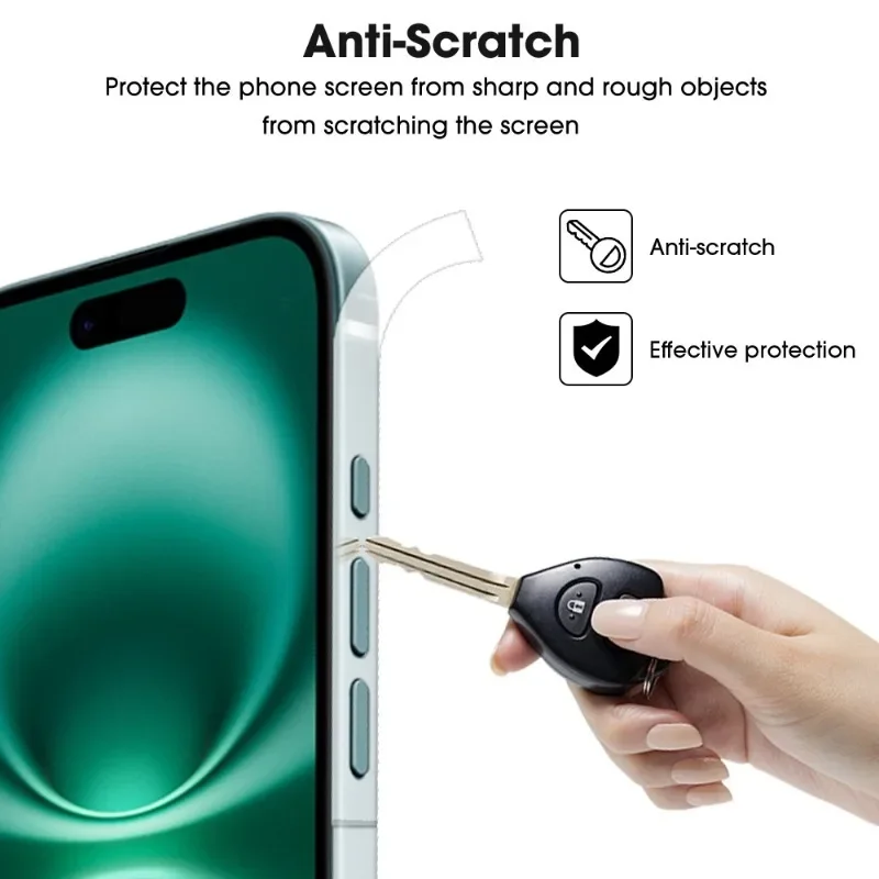 Película adhesiva protectora lateral de hidrogel para iPhone 16 15 14 Plus 13 Pro Max, marco antiarañazos, cubiertas de borde de teléfono para iPhone 16