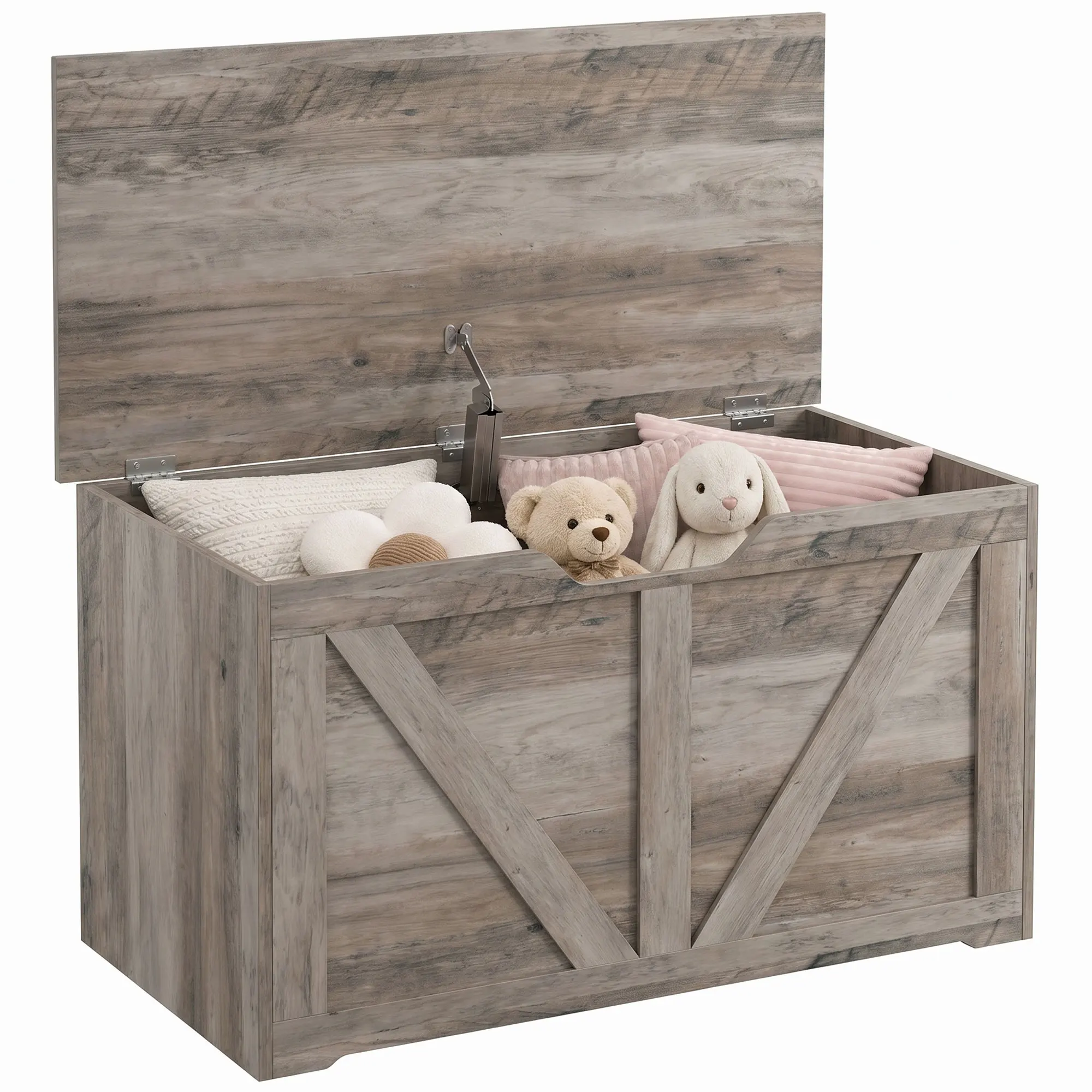Homcom Baúl De Almacenaje Melamina De Madera 80X40x45 Cm Gris , Leroy Merlin - Imagen 2