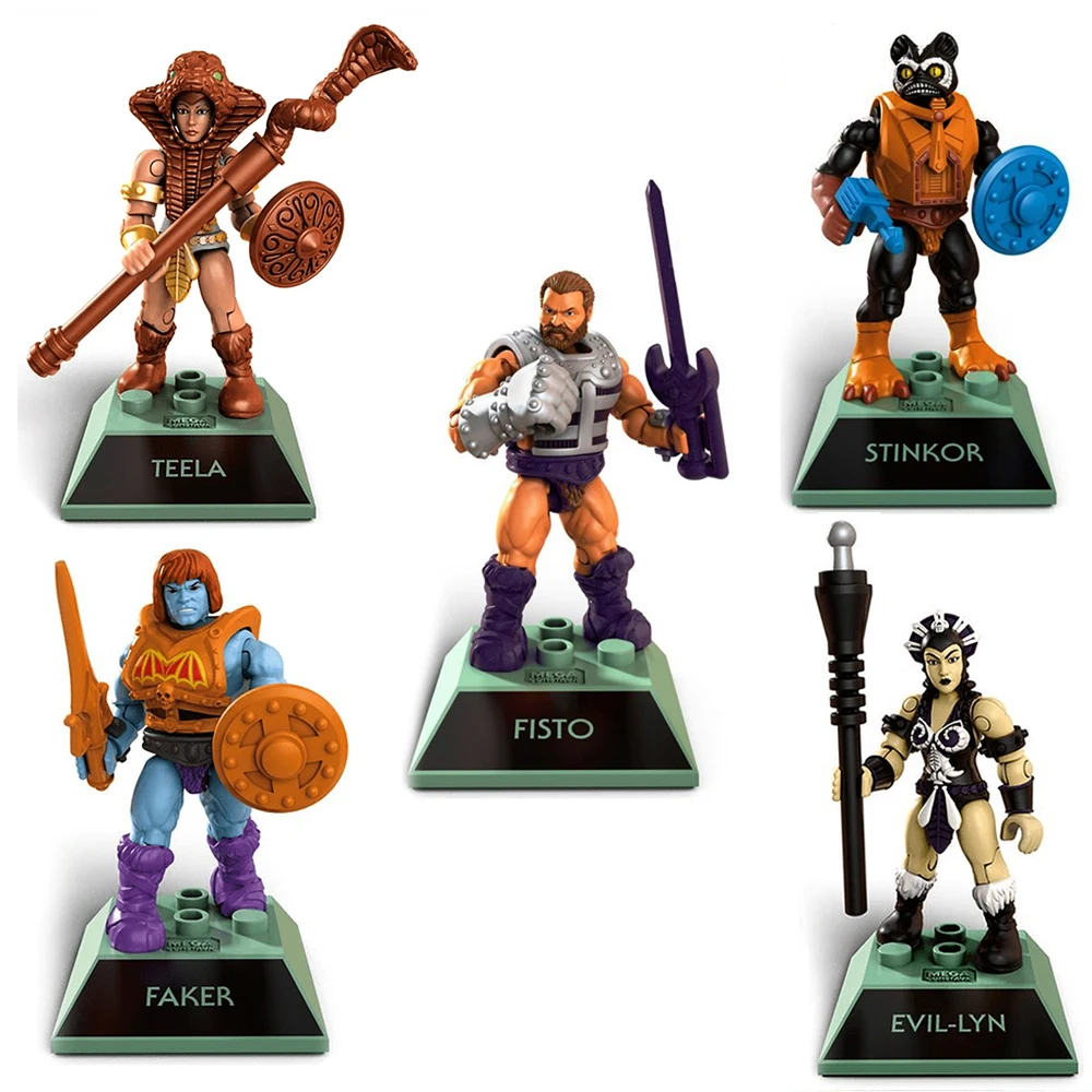 

Mega Bloks Construx Heroes Figure He-Man The Masters of Universe Stinkor Faker Fisto Teela Evil-LYN Block Toys Collections