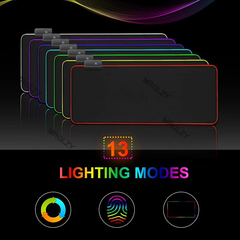 Mrglzy Diy Custom Rgb Muismat Spel Tafel Pad Computer Muismat Led Achtergrondverlichting Muismat Toetsenbord Pad Usb Gloeiende muismat