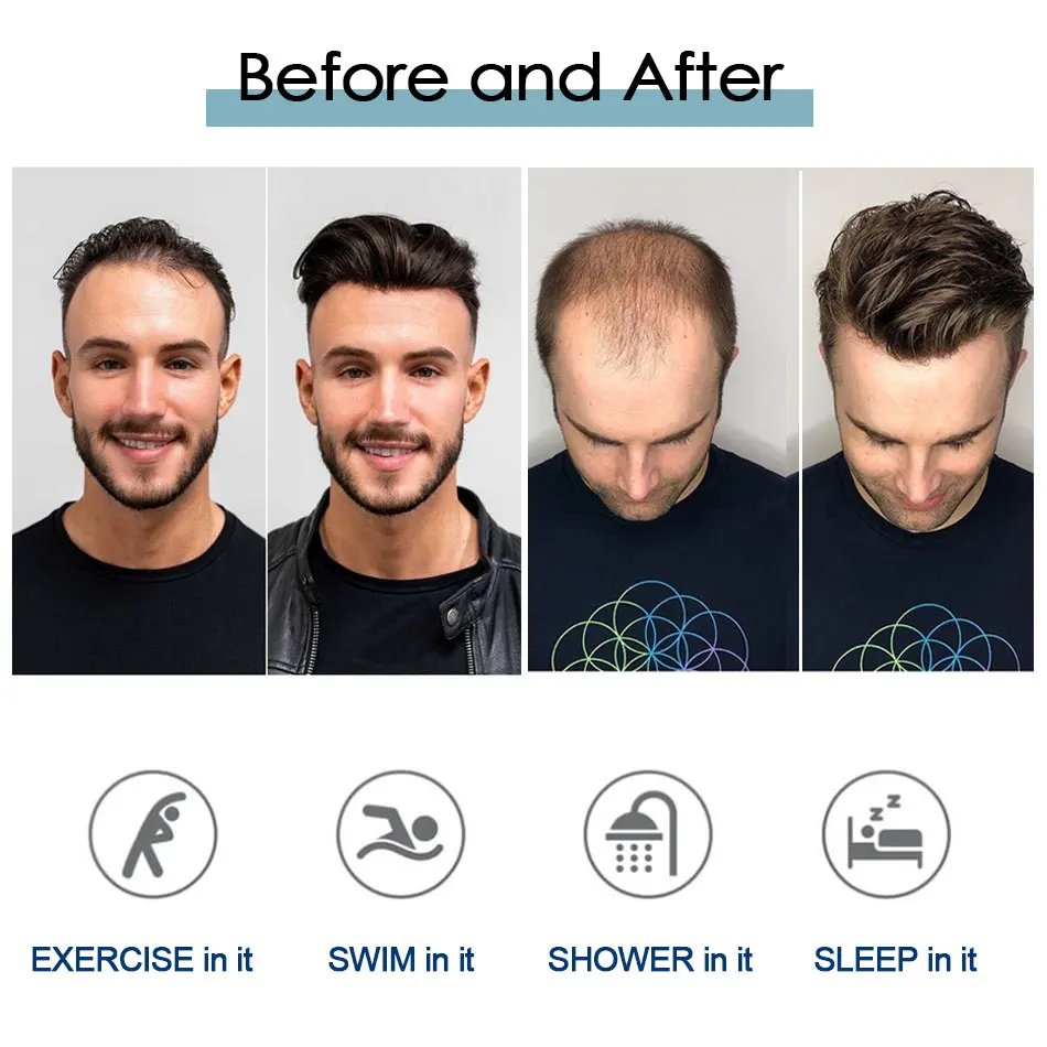 0.03 Ultra Thin Skin Toupee Undetectable Men's Capillary Prosthesis Realistic Wig Man Human Hair Microskin Hair System For Man