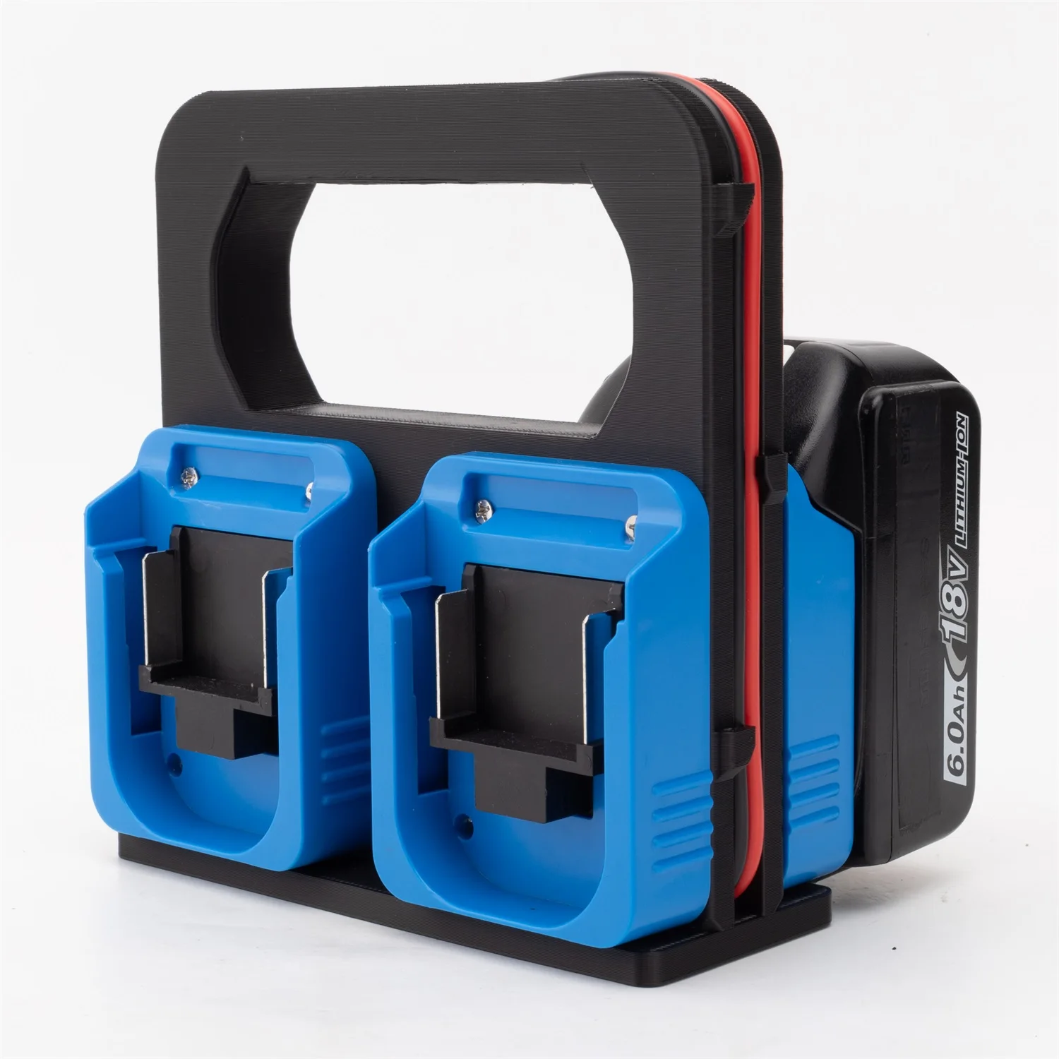 W/XT60 Adapter Port For Makita 18v Battery W/XT60 Adapter Port 4 Slot Battery Caddy Carrying Case Battery Holder Wall-Mounted