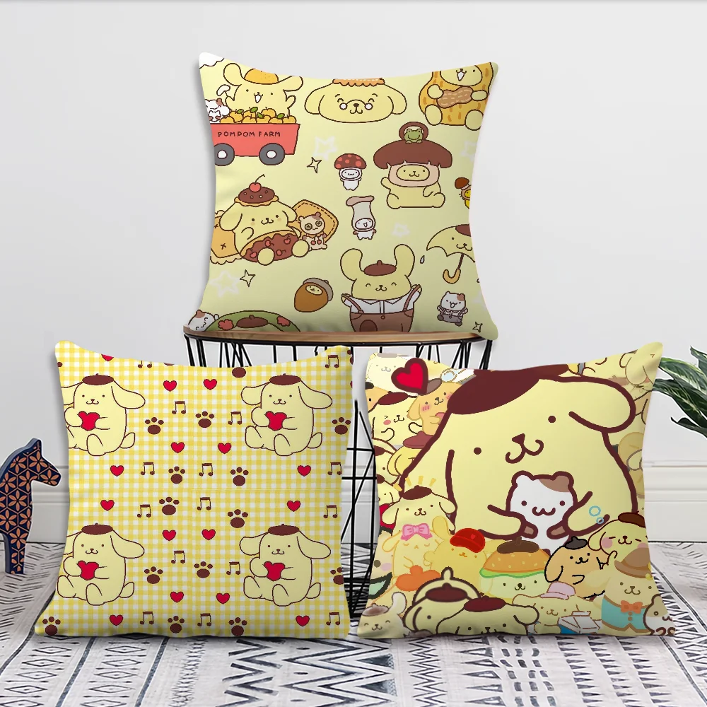 MINISO Cartoon P-Pompompurin-S Cute Pillow Case Sofa Living Room Bedroom Headboard Backrest Cushion Square Cushion Nap Time