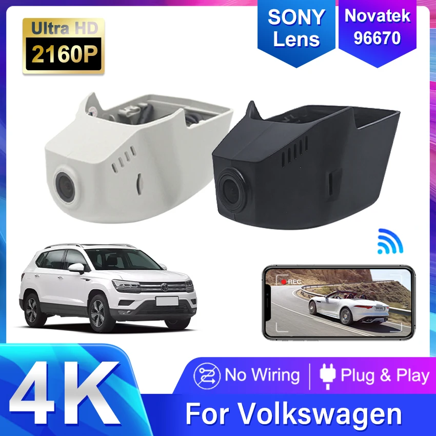 

For Volkswagen VW Atlas Caddy Passat Tiguan Touran B6 B7 B8 Mk2 2017 2018 2019-2023 Hidden 4K 2160P Wifi Car Dvr Dash Cam Camera