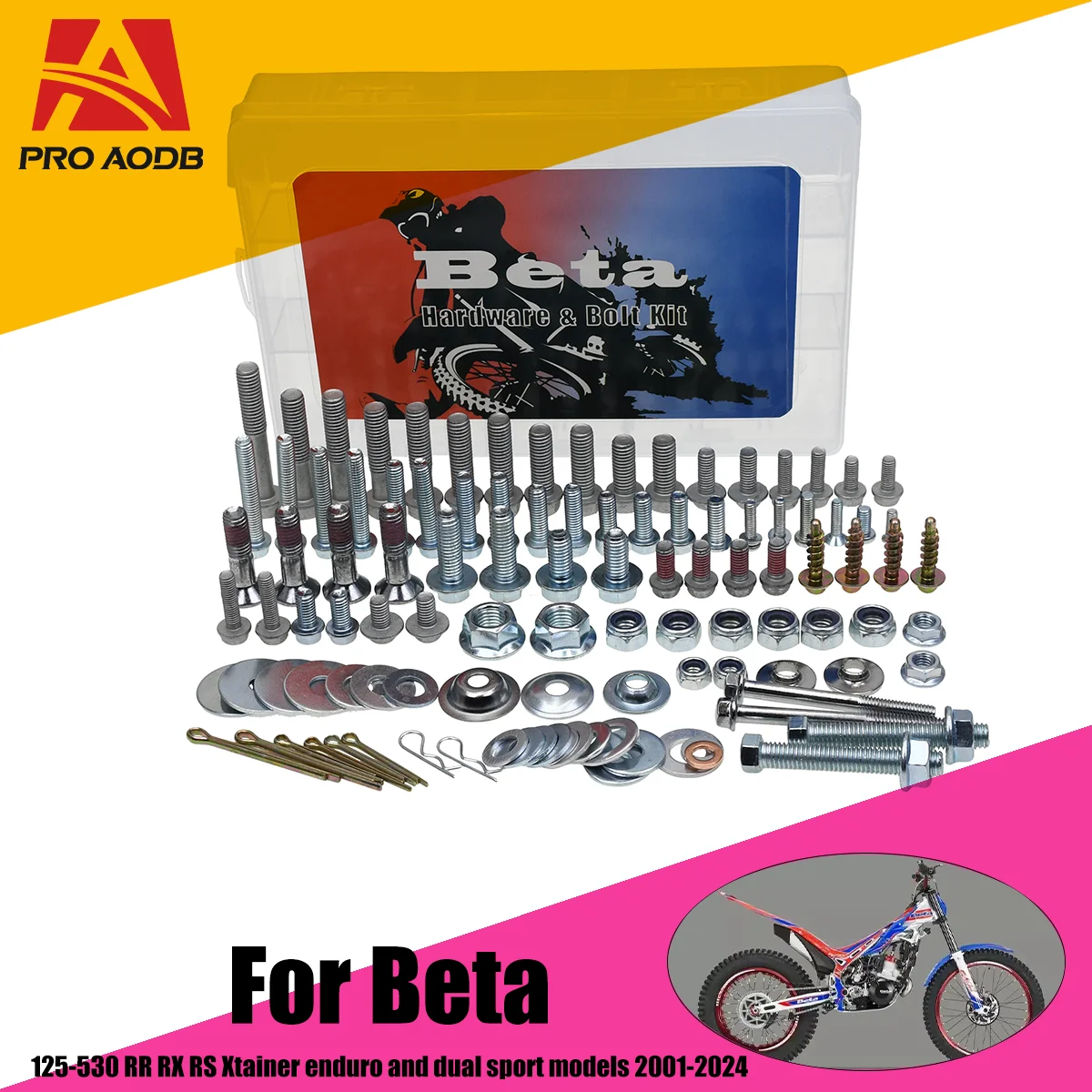 For Beta 125-530 RX RS Xtainer enduro and dual sport models 2001-2024 Motocross screw Hardware Bolt Full Plastics Fastener Kit