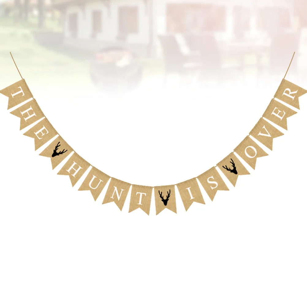 لافتة كتان بشق مطبوعة على شكل حرف غزال نمط جارلاند الرايات تتوافق على شكل ديكور