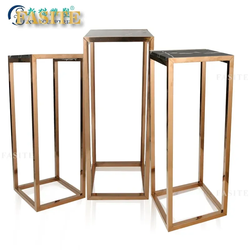 For Metal Frame Stainless Steel Ornament Display Stand Base Floor Flower Pot Holder Modern Living Room Sculpture Rack