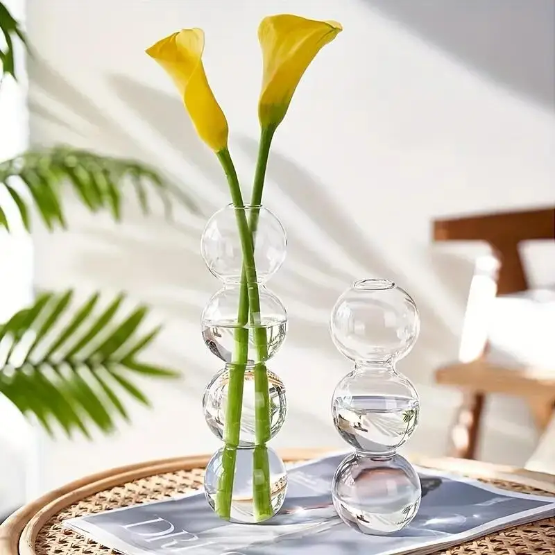 1pc, kreative Glas blase Vase Kunst Farbe transparent niedlichen Stil Dekoration Bett Blumen arrangement dekorative Handwerk