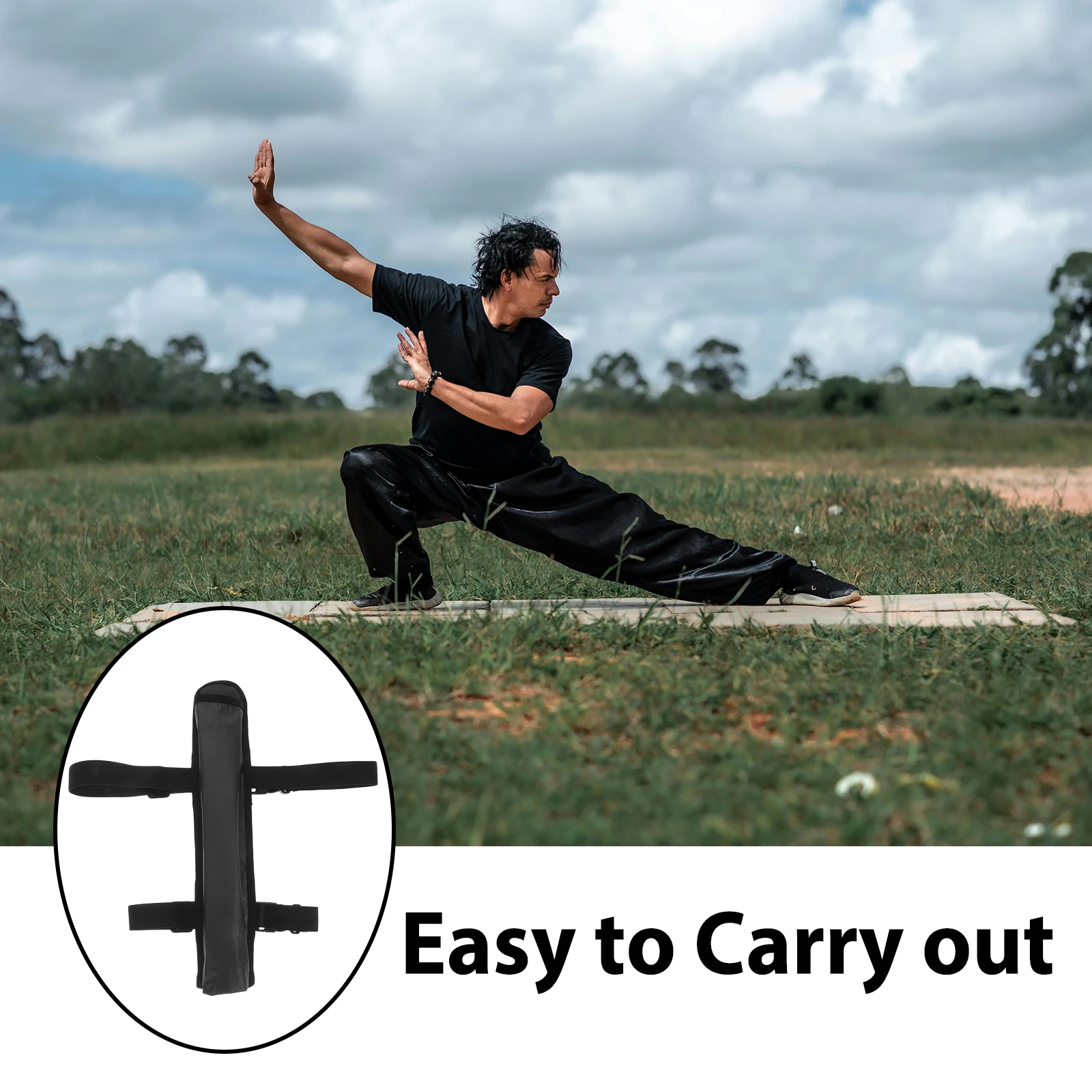 1pc Bind Leg Bag Unique Design Night Safety Foldable Handheld Fan Pouch Storage Tai Chi Kung Fu Exercise Portable Cloth Hand Fan