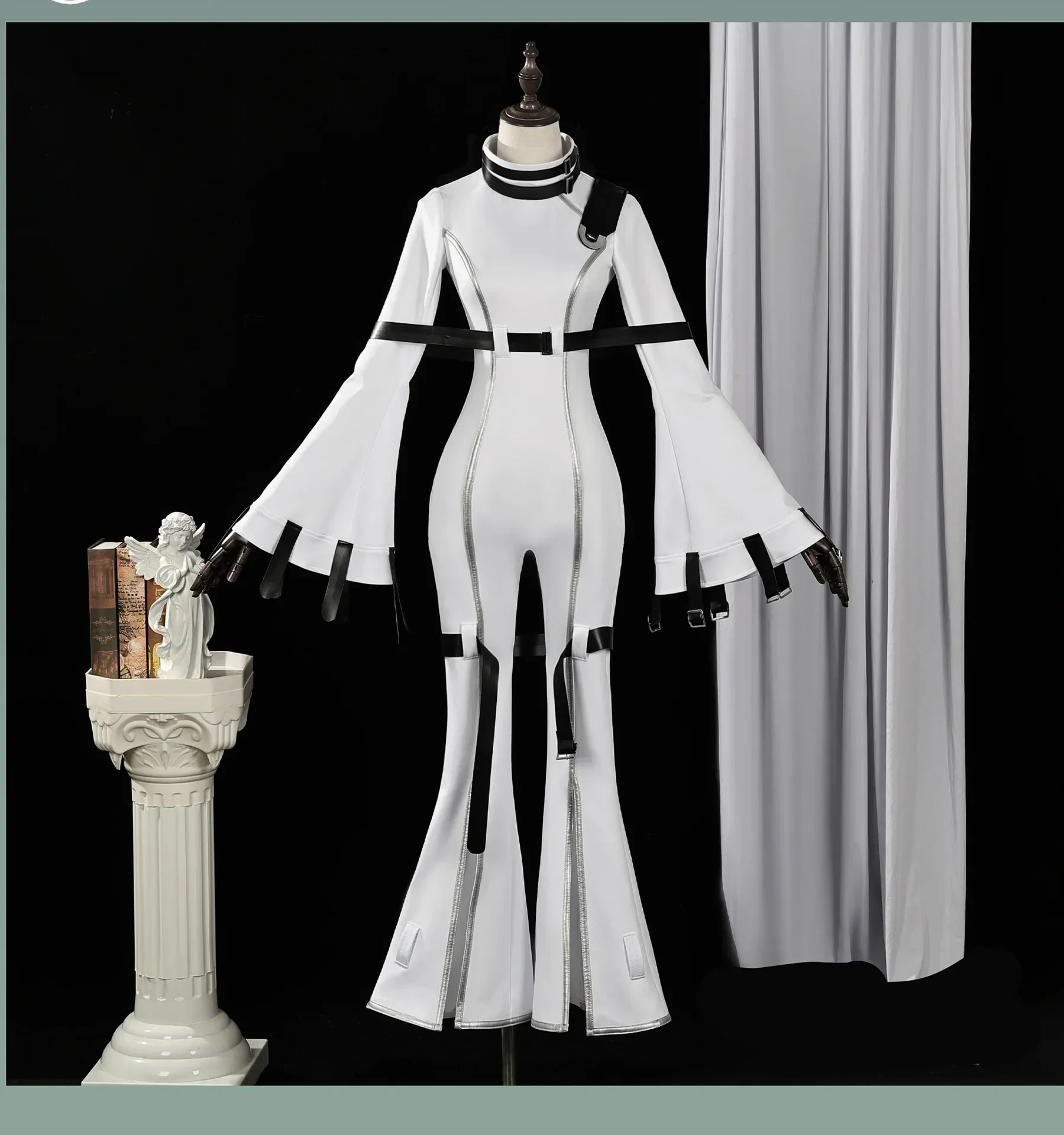 Anime Code Geass: Hangyaku No Lelouch Cosplay Costumes C.C. Cos Uniform White Slim-Fitting Onesie Woman Jumpsuit Belt Full Set