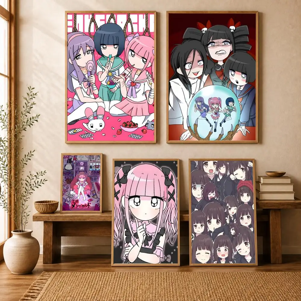 Cartoon M-Menhera Chan Poster Modern Art Wall Stickers HD Painting Self Adhesive Wall Decals for Bedroom Living Room Home Decor