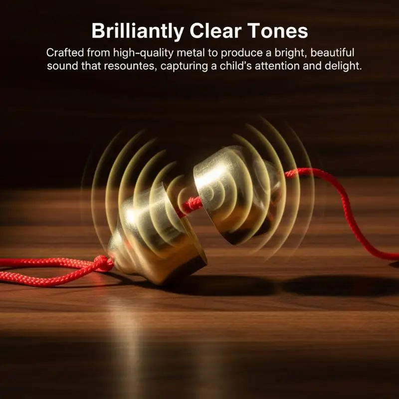 Kids Musical Instrument Toy Bells with Handles and Strings Educational Percussion for Classroom Rhythm Games 