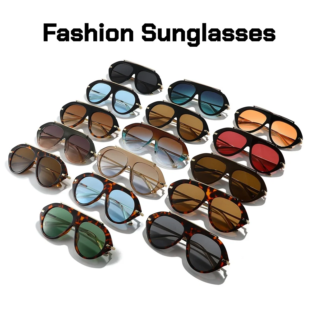 

Luxury Designer Oversized Sunglasses Women's New Fashion Sunshade UV400 Sun Glasses Popular Cat Eye Metal Frame Eyeglasses