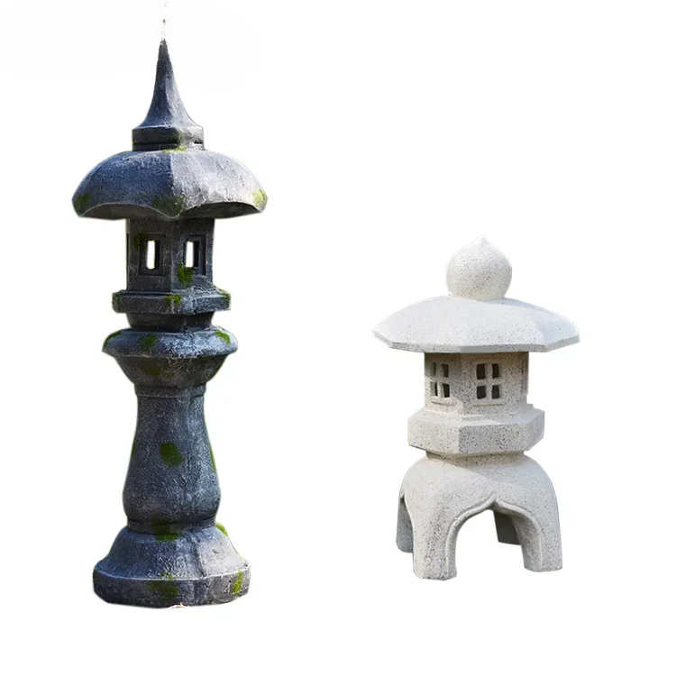 Chinese Courtyard Outdoor Landscape Garden Antique Stone Lamp Decoration Buddhist Decorative Lantern Miniatures Garden Decor