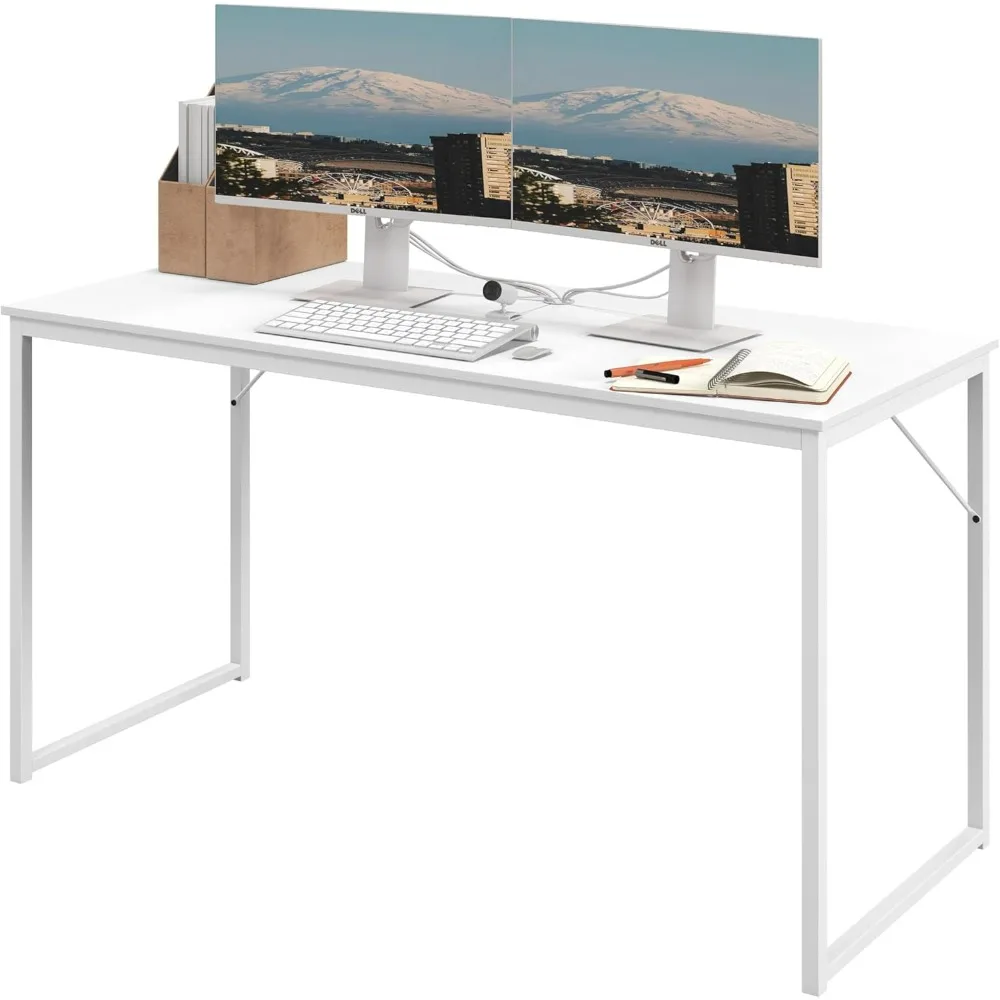 

55 Inch Computer Desk, Simple PC Laptop Office Study Writing Table , Dining Gaming Desk for Home Office Adults,White