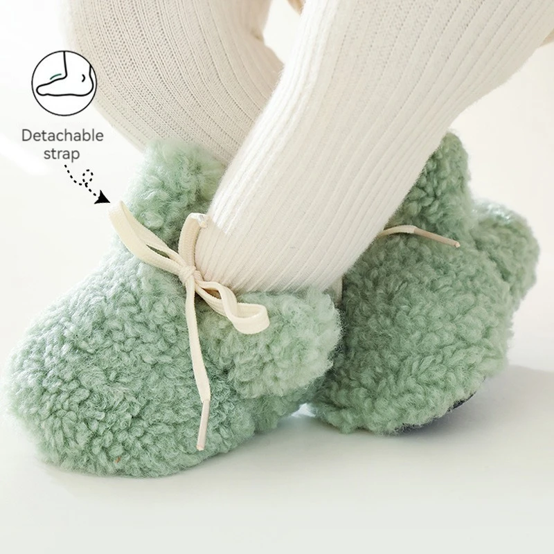 Baby Shoes Winter Baby Boy Girl Booties Fluff Soft Toddler Shoes First Lamb Cashmere Anti-Slip Warm Newborn Infant Crib Shoes