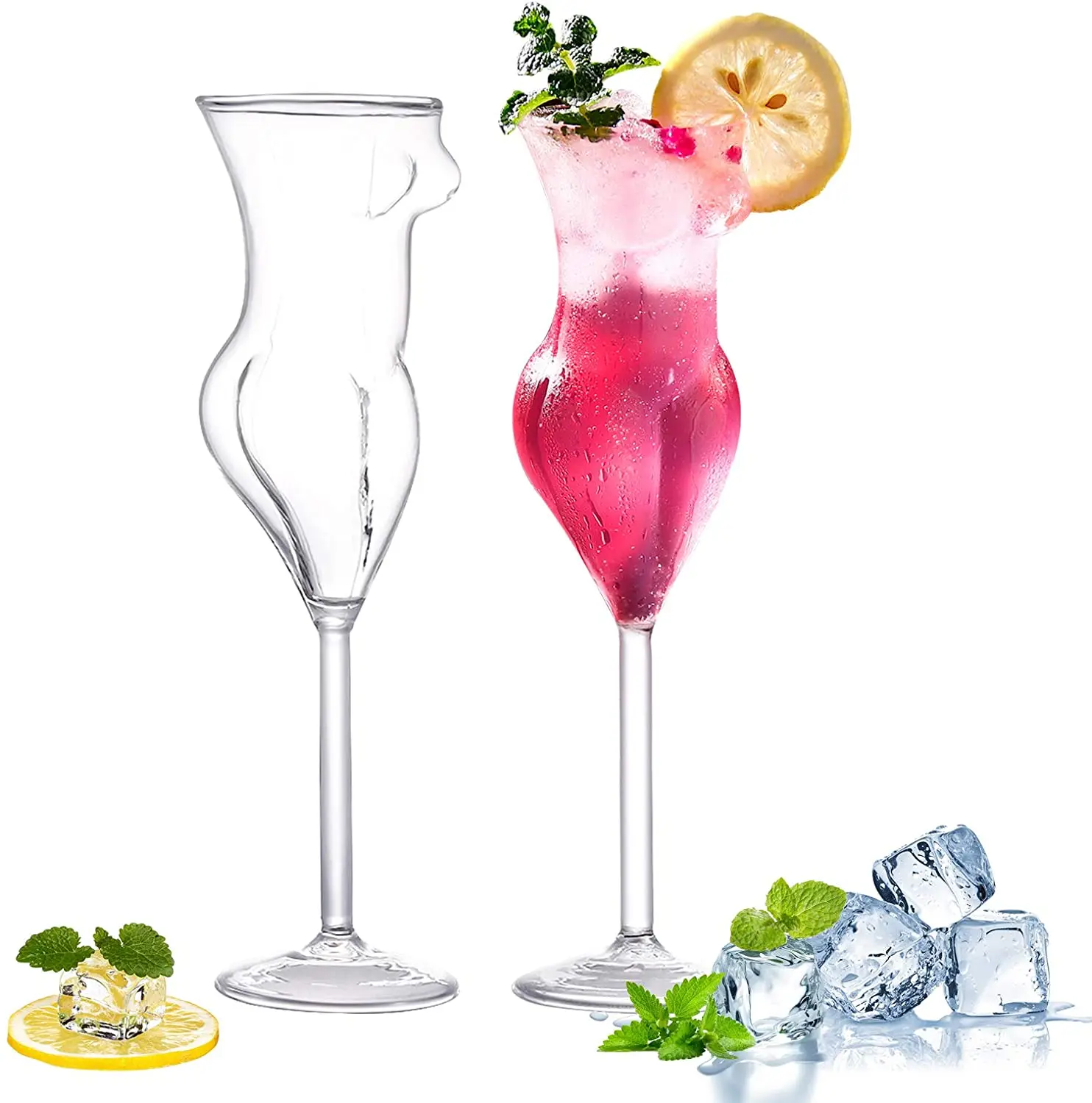 Wine Glass Goblet Body Shape ค็อกเทลแก้วผู้หญิงรูปแก้วแชมเปญสำหรับปาร์ตี้บาร์คลับ