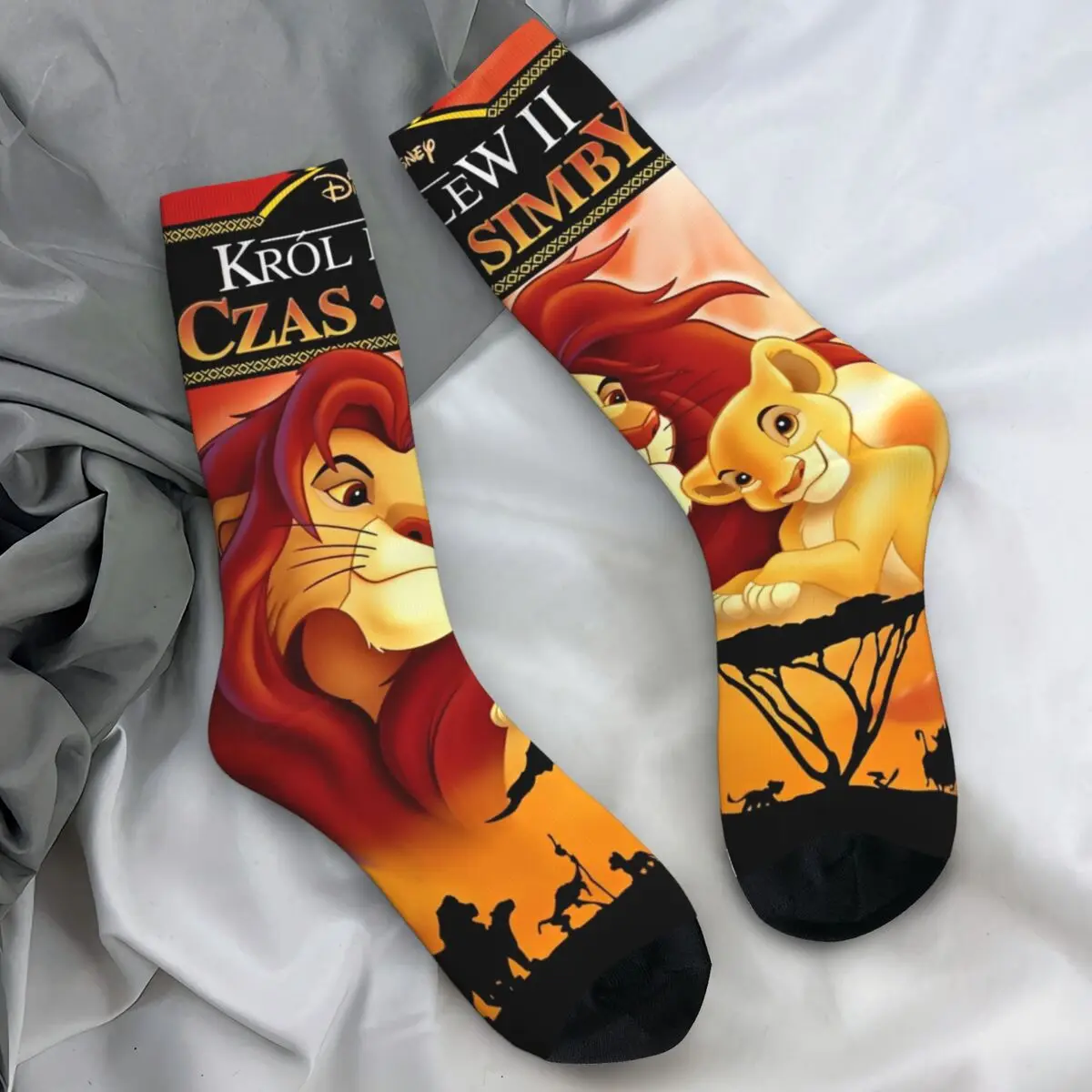 

Men Socks Lion King Simba Cartoon Stockings Autumn Modern Soft Breathable Socks Custom Cycling Non Slip Socks
