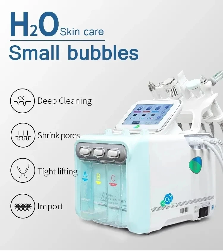 Hydro Dermabrasion Facial Water Peeling Machine, Oxygen Jet Peel, Hydra Beauty, Skin Cleansing, Home Use, H2O2, 7 in 1