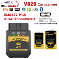 V020 Bluetooth 4.0 OBD2 Car fault Diagnostic Tool Code Reader For IOS Android PC OBD II Scanner read&clear the fault codes