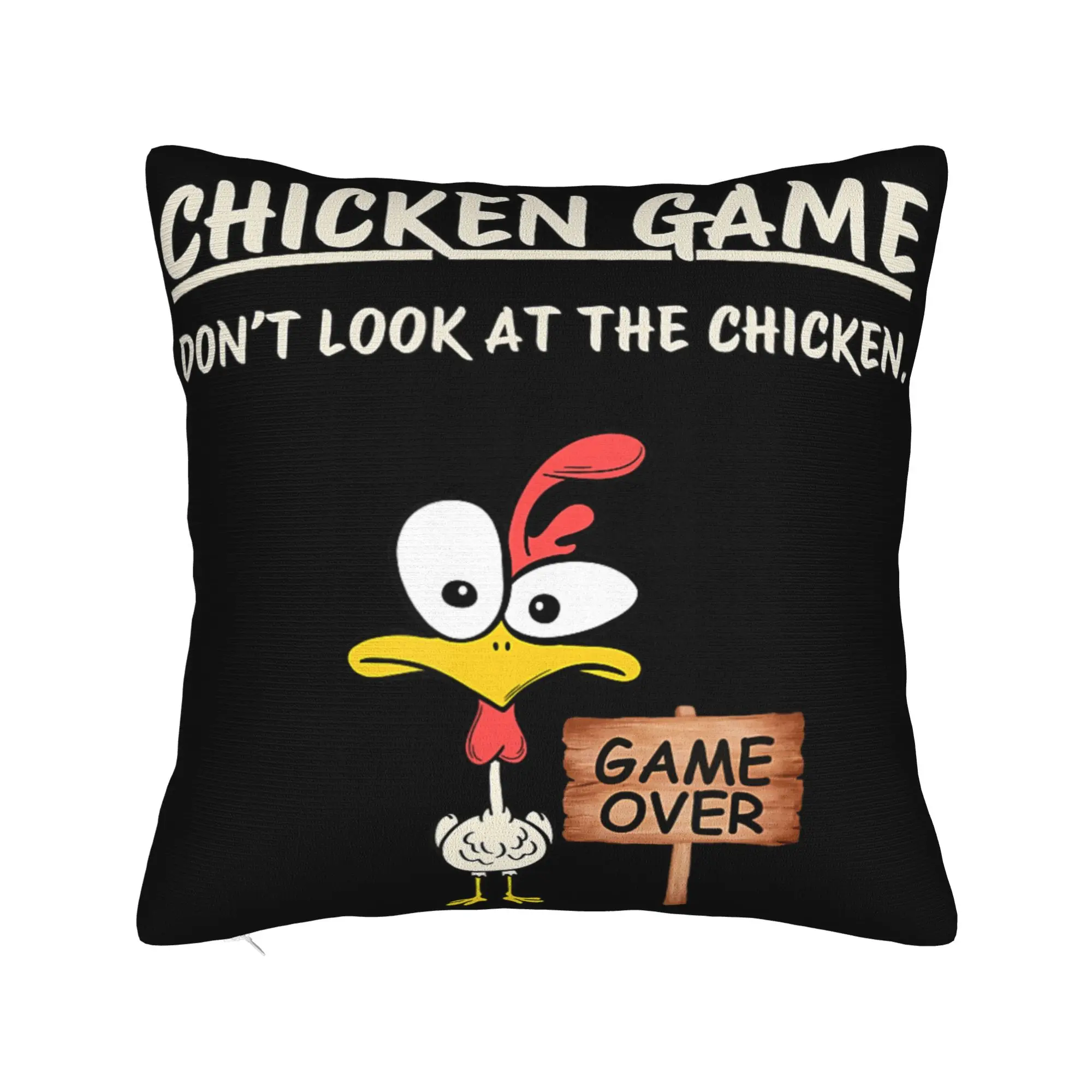 Decorative Pillow Covers Chicken Game Dont Look At The Chicken Merch Home  Pillow Case Cover Square Multiple Sizes