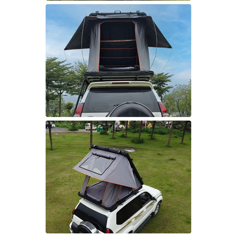 High Quality Four-season Waterproof Triangle Aluminum Rooftop Tent, Hydraulic Automatic Double Layer Design For Car Outdoor Camp
