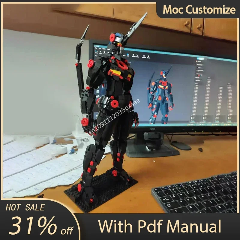 

935 шт. Moc, классические аниме-фильмы, модель Lazengann Battle Mech, строительные блоки, сборка, креативные кирпичи, игрушки, детские образовательные подарки