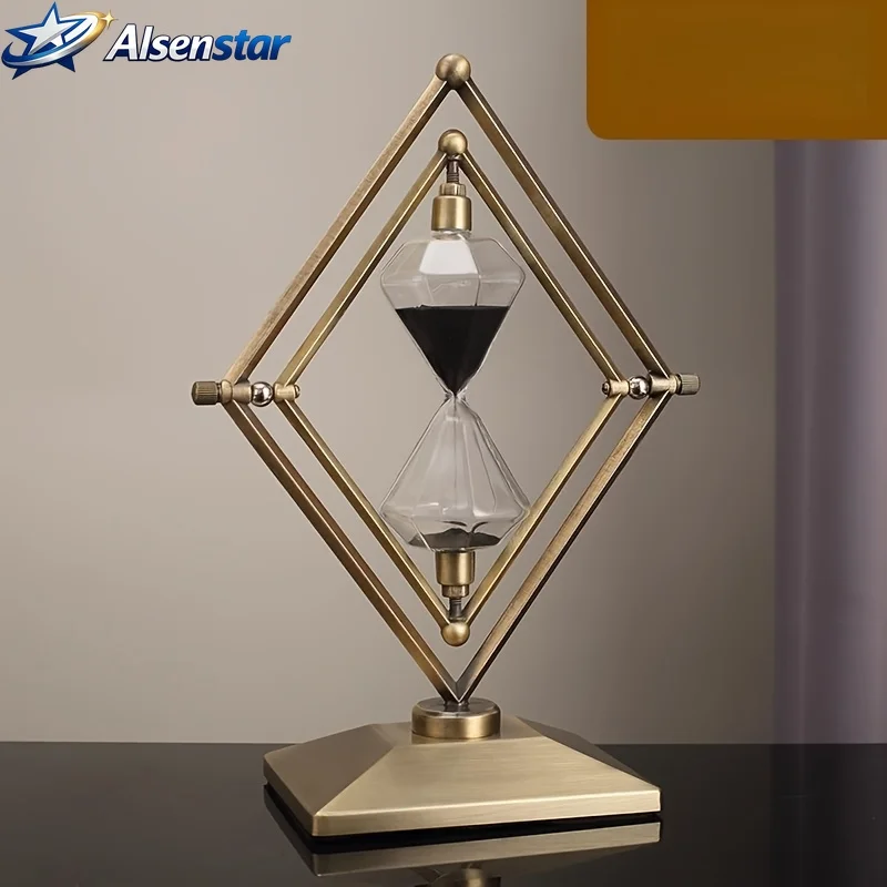 1pc 30Min Hourglass Timer Luxury Modern Geometric Decor Elegant Desk Accessory Home Office Study Time Management Gift Idea