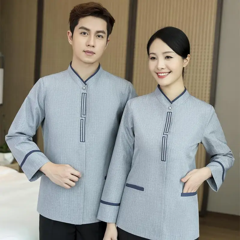 Cleaning Work Clothes Long Sleeve Men's and Women's Shopping Mall Hospital Hotel Guest Room Property Housekeeping Cleaner Aunt A