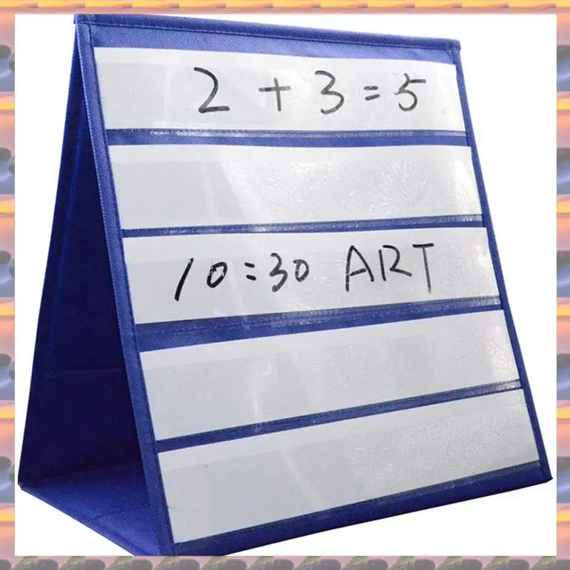 

(Flash Sale) 3X Desktop Pocket Chart Double-Sided And Self-Standing Mini Pocket Chart Stand For Individual Or Small Group (43X 3