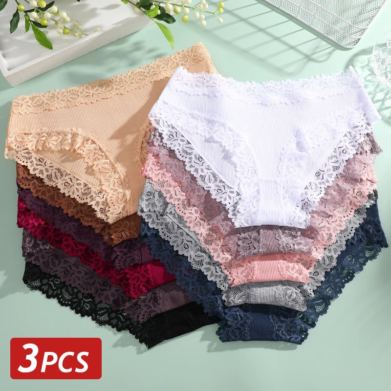 3PCS / Женские хлопковые бесшовные трусики сексуальные нижнее белье нижнее белье нижнее белье
